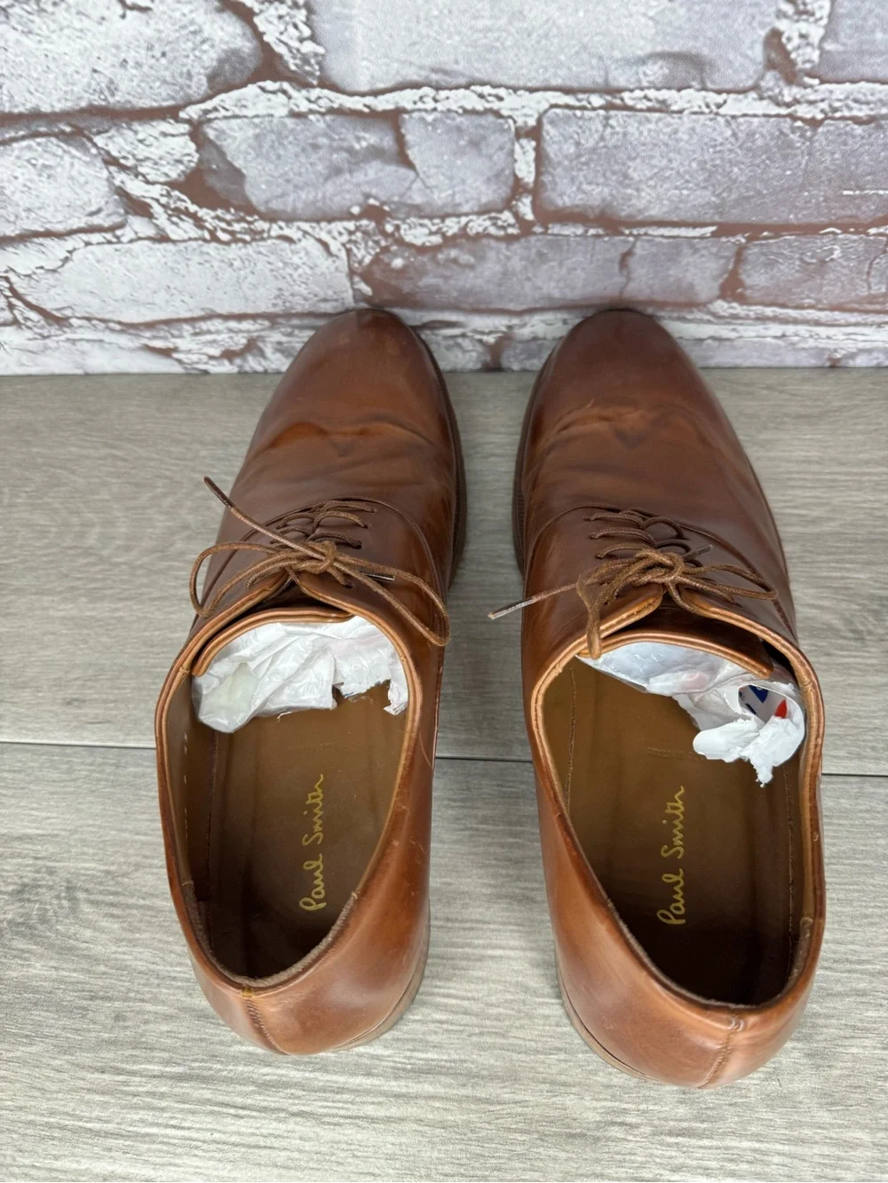 Paul Smith Brown Leather Wingtip Dress Lace Up Oxfords Shoes Men Sz 43EU/10M US